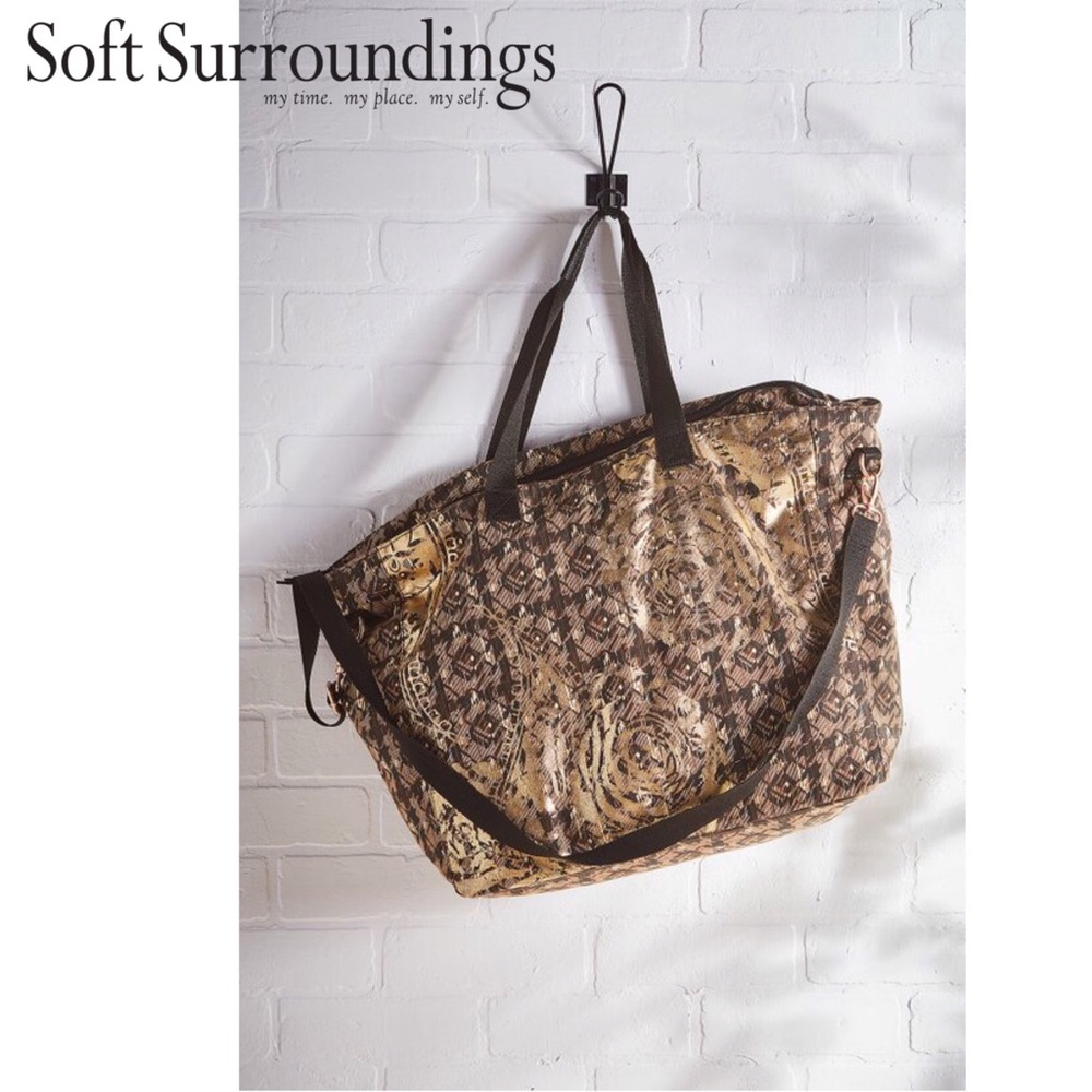 Soft Surroundings Canvas Carry-All Tote: Gyldan Gold